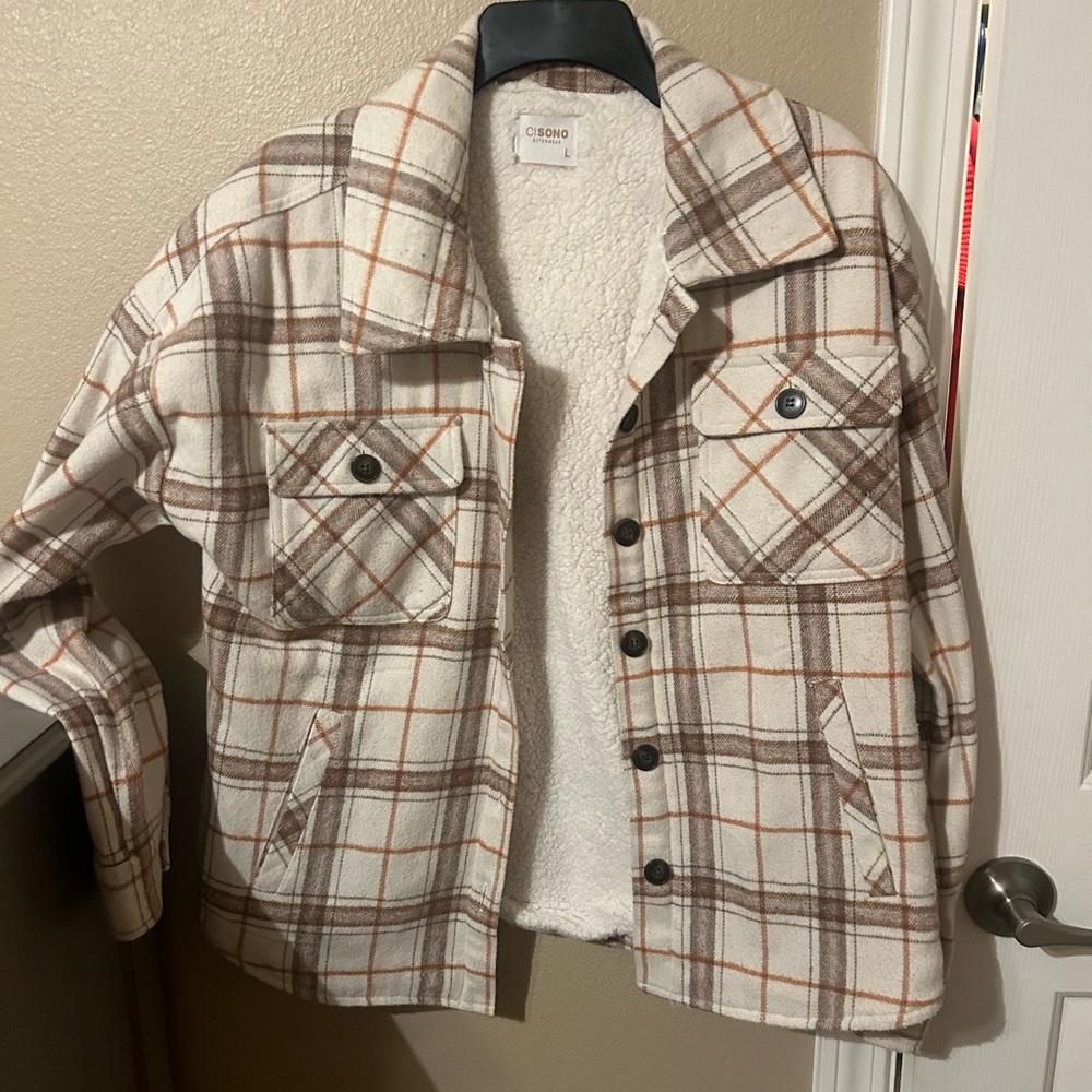Soho Plaid Jacket - Brown and Cream